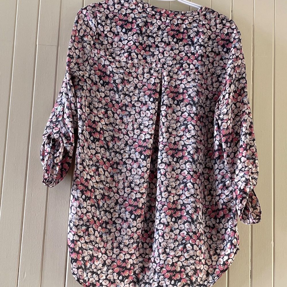 π 2/12$ Pink and Cream Floral Blouse - M - Daniel Rainn - Picture 6 of 11